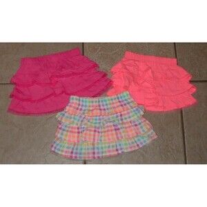 NEW Infant Girls Sz 3-6 Months Colorful Tiered 3 Pc Pull On Skort Lot GARANIMALS